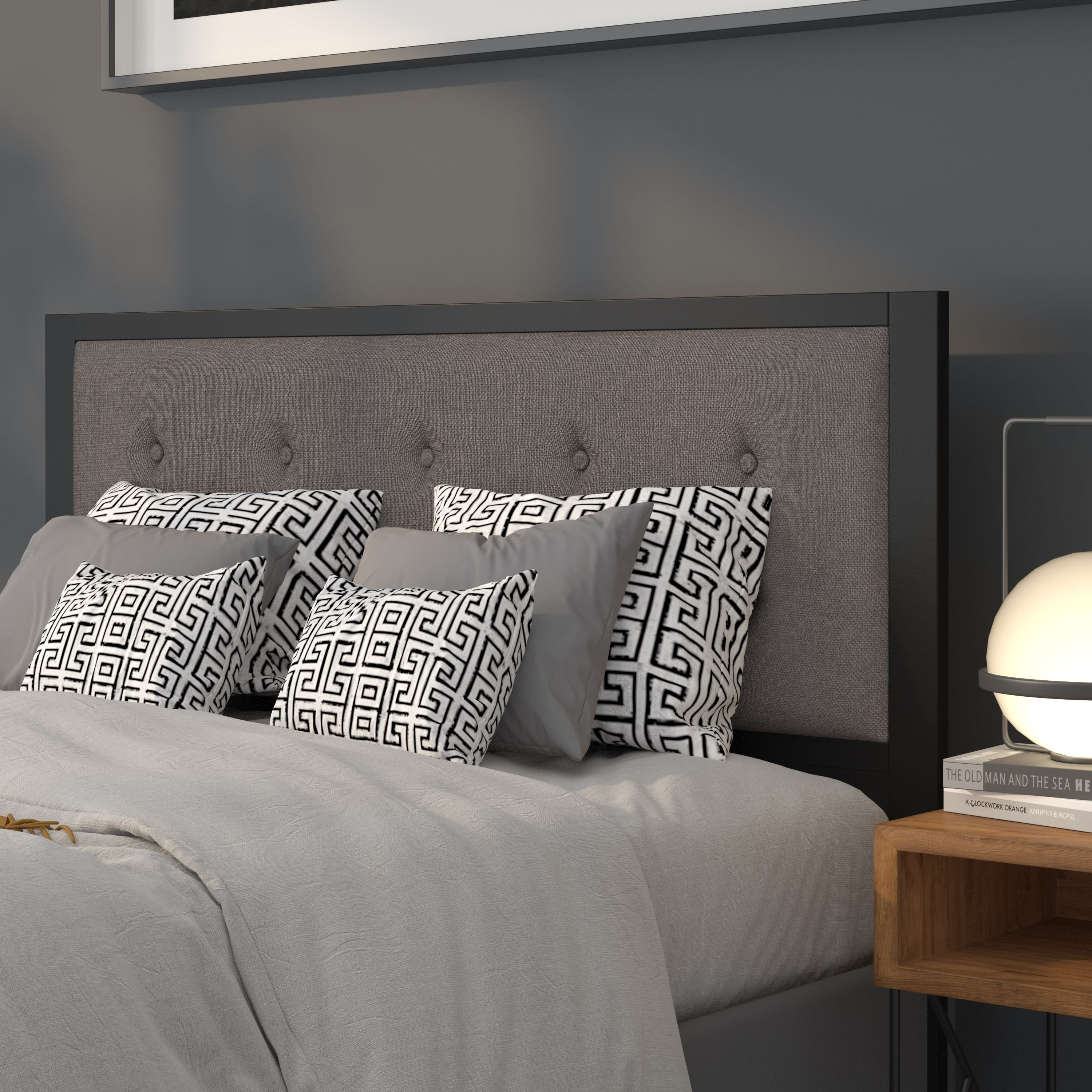 Fabric panel headboard outlet