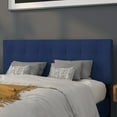 thumbnail image 1 of Emma + Oliver Quilted Tufted Upholstered Queen Size Headboard in Navy Fabric, 1 of 11