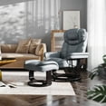 thumbnail image 1 of Emma + Oliver Recliner Chair with Ottoman | Gray Faux Leather Swivel Recliner Chair with Ottoman Footrest, 1 of 12