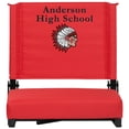 thumbnail image 1 of Emma + Oliver Red Customized Canvas Stadium Chair with Back, Thick Padded Seat, Folding Aluminum Frame and Easy Carry Handle for Indoor and Outdoor Events, 1 of 11