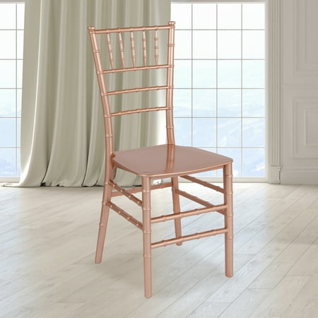 Emma + Oliver Rose Gold Resin Stacking Chiavari Chair