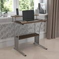 thumbnail image 1 of Emma + Oliver Rustic Walnut Computer Desk with Top and Lower Storage Shelves, 1 of 13