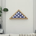 thumbnail image 1 of Emma + Oliver Rustic Weathered Wood Military Flag Shadow Box for 9.5' x 5' American Veteran Burial Flag - Wall Mount or Freestanding, 1 of 12