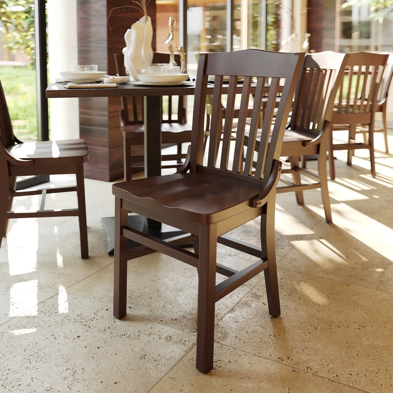 Emma + Oliver School House Back Walnut Wood Chair, 18.5
