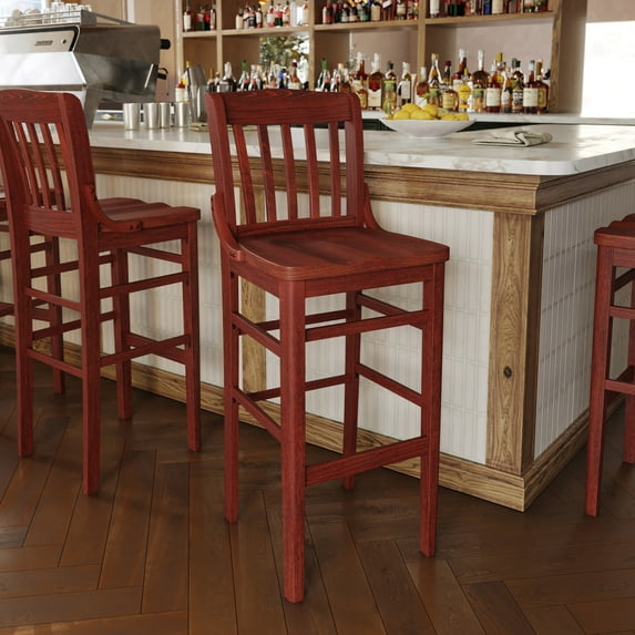 Emma + Oliver School House Back Wood Barstool