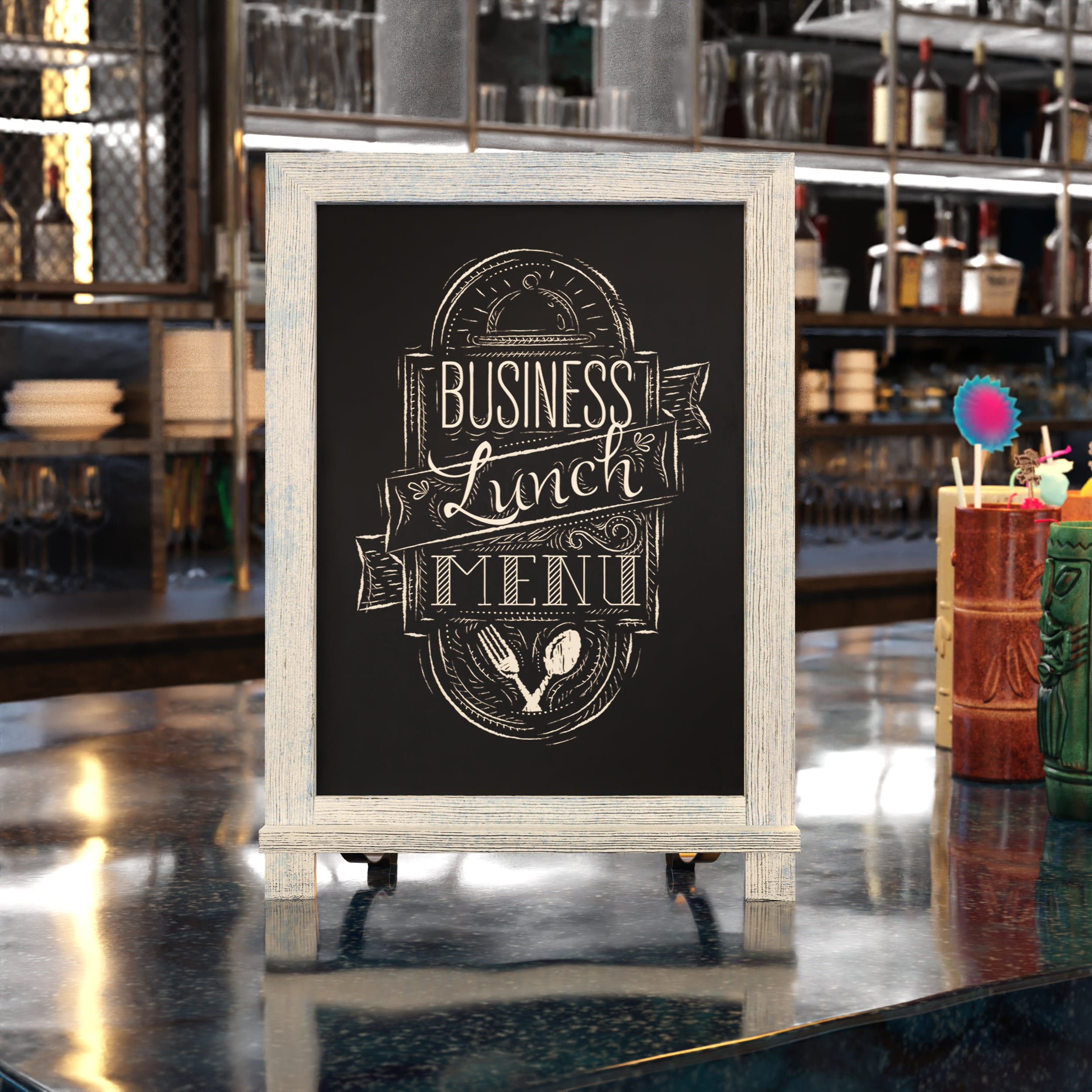 Emma + Oliver Set of 10 Rustic Blue 12"x17" Vintage Tabletop or Wall