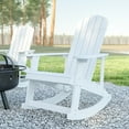 thumbnail image 1 of Emma + Oliver Set of 2 Classic All-Weather Poly Resin Rocking Adirondack Chairs in White with Stainless Steel Hardware for Year Round Use, 1 of 11
