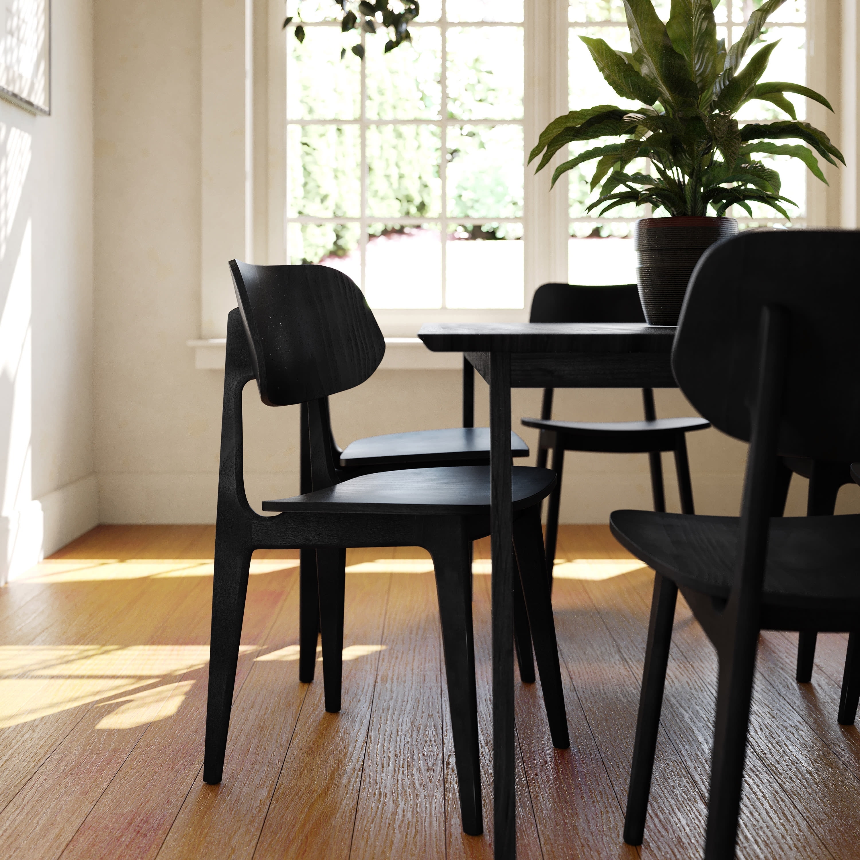 Emma + Oliver Set of 2 Solid Wood Dining Chairs with Curved Oval