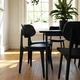 thumbnail image 1 of Emma + Oliver Set of 2 Solid Wood Dining Chairs with Curved Oval Backrests in Black, 1 of 10