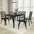 thumbnail image 1 of Emma + Oliver Set of 2 Solid Wood Stack Dining Chairs with Decorative Back Design and Black Finish, 1 of 12