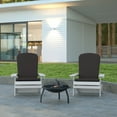 thumbnail image 1 of Emma + Oliver Set of Two All-Weather Poly Resin Folding Adirondack Chairs for Indoor/Outdoor Use in White with Gray Cushions, 1 of 15