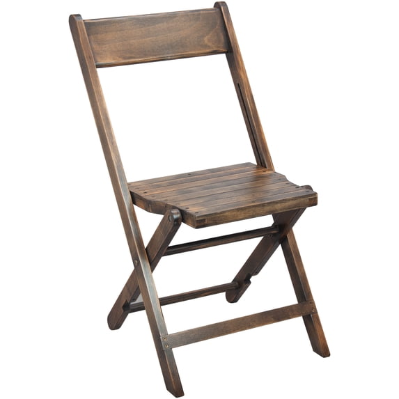 Emma + Oliver Slatted Wood Folding Wedding Chair - Event Chair - Antique Black, Set of 4