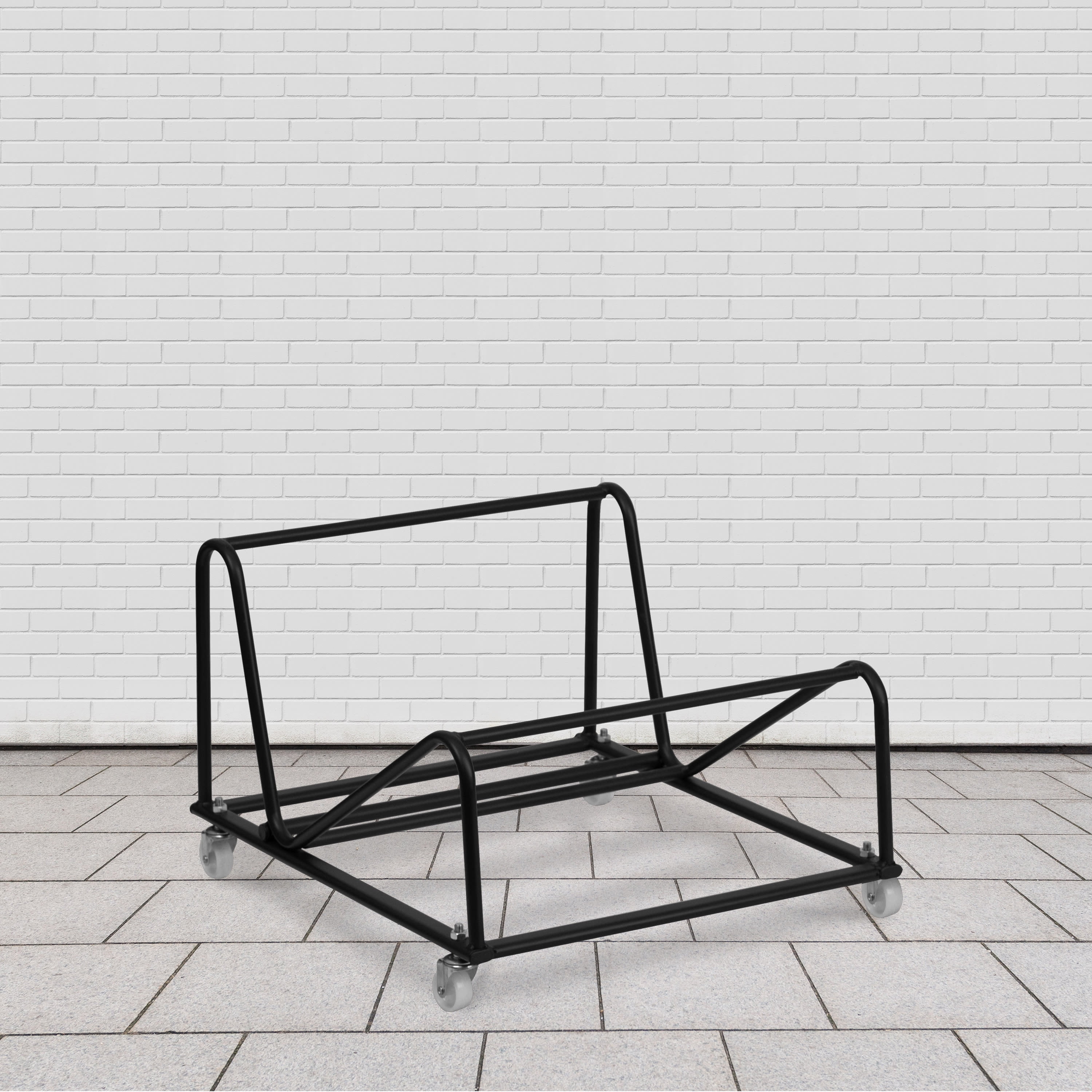 Black Steel Sled Base Stack Chair Dolly