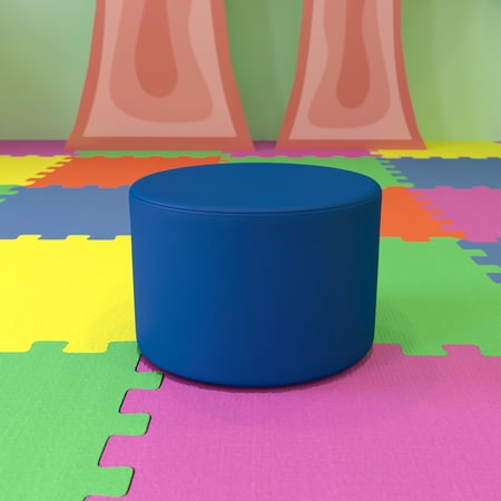 Emma + Oliver Soft Seating Flexible Circle for Classrooms - 12" Seat Height (Blue)
