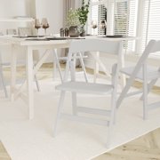 Emma + Oliver Solid Wood Foldable Dining Chair with White Finish