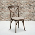 thumbnail image 1 of Emma + Oliver Stackable Early American Wood Cross Back Chair with Cushion, 1 of 13