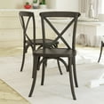 thumbnail image 1 of Emma + Oliver Stackable Early American Wood Cross Back Chair, 1 of 13
