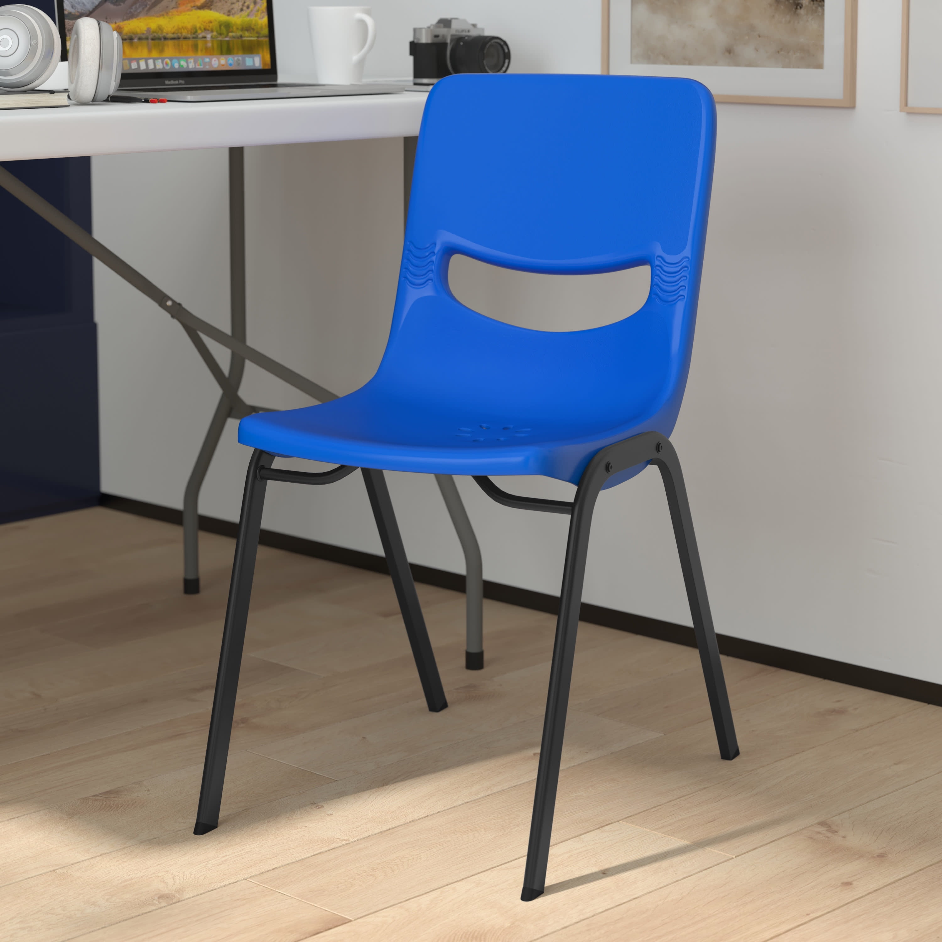 Stackable Student Chairs Emma + Oliver Stackable Flex Comfort Classroom Chair with Ergonomic ...