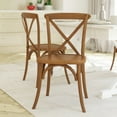 thumbnail image 1 of Emma + Oliver Stackable Pecan Wood Cross Back Chair, 1 of 13