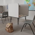 thumbnail image 1 of Emma + Oliver Stand-Alone Study Carrel with Height Adjustable Legs - Nebula Grey Finish, 1 of 9