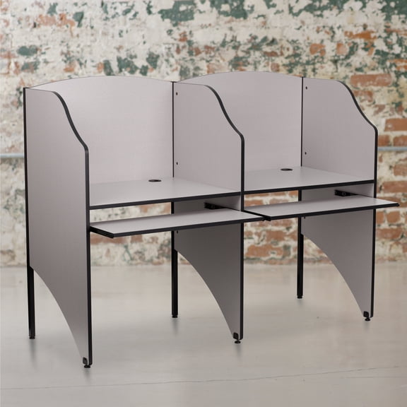 Emma + Oliver Starter Study Carrel in Nebula Grey Finish