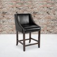 thumbnail image 1 of Emma + Oliver 24" High Walnut Counter Height Stool with Accent Nail Trim in Black LeatherSoft, 1 of 10