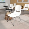 thumbnail image 1 of Emma + Oliver White Ergonomic Shell Chair with Right Handed Flip-Up Tablet - Tablet Arm Desk, 1 of 13