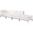 thumbnail image 1 of Emma + Oliver White LeatherSoft 4 Piece Chair & Ottoman Set, 1 of 3