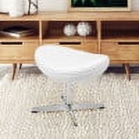 Emma + Oliver White LeatherSoft Saddle Ottoman - Footrest