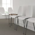 thumbnail image 1 of Emma + Oliver White Stack Chair with Lumbar Support and Silver Frame, 1 of 11