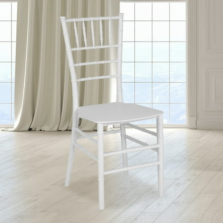 Emma + Oliver White Stackable Resin Chiavari Chair