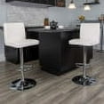 thumbnail image 1 of Emma + Oliver White Vinyl Adjustable Height Panel Back Barstool, 1 of 13