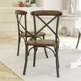 thumbnail image 1 of Emma + Oliver X-Back Chair with Metal Bracing and Hand Stained Fruitwood Seat, 1 of 15