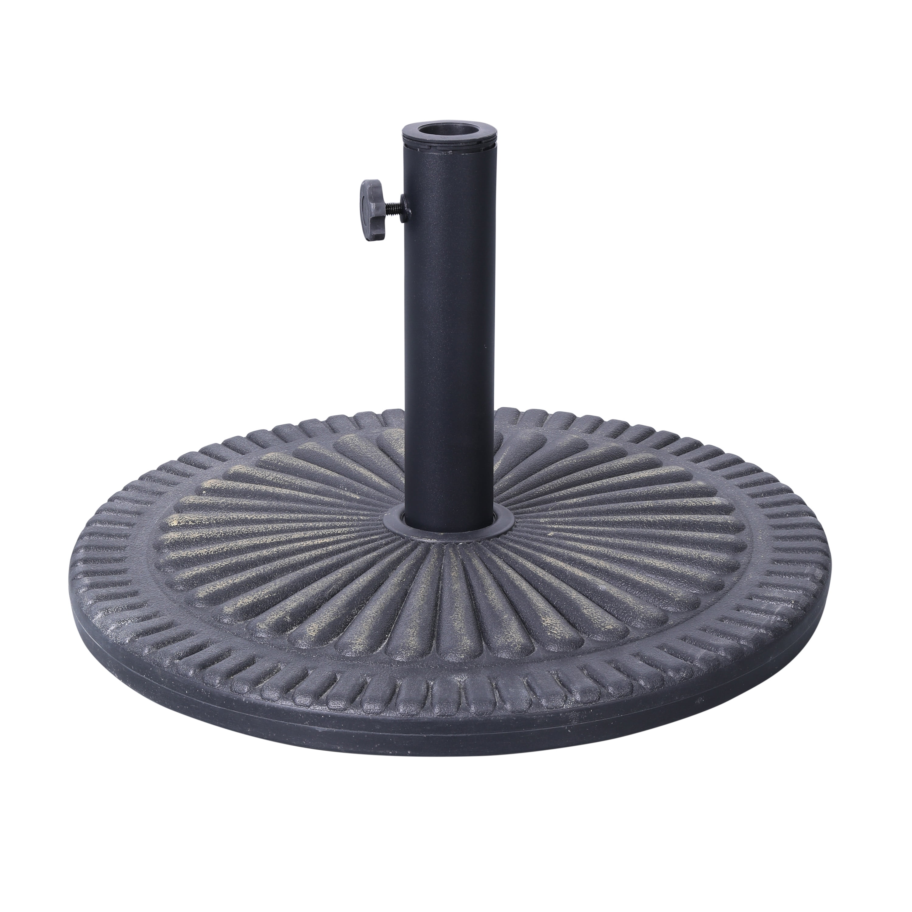 Emma Plus Oliver Bronze 32lb Plastic Polymer Coating Round Cement Umbrella Base Stand, Waterproof