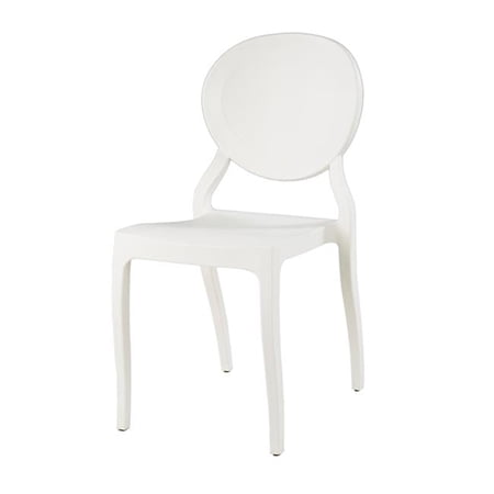 Emma Resin Polypropylene Stackable Event Chair - White