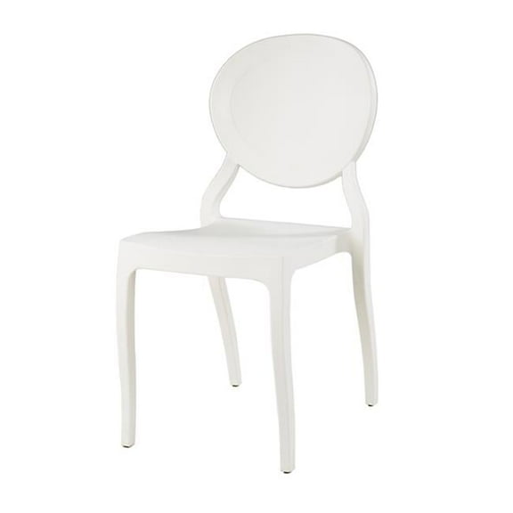 Emma Resin Polypropylene Stackable Event Chair - White