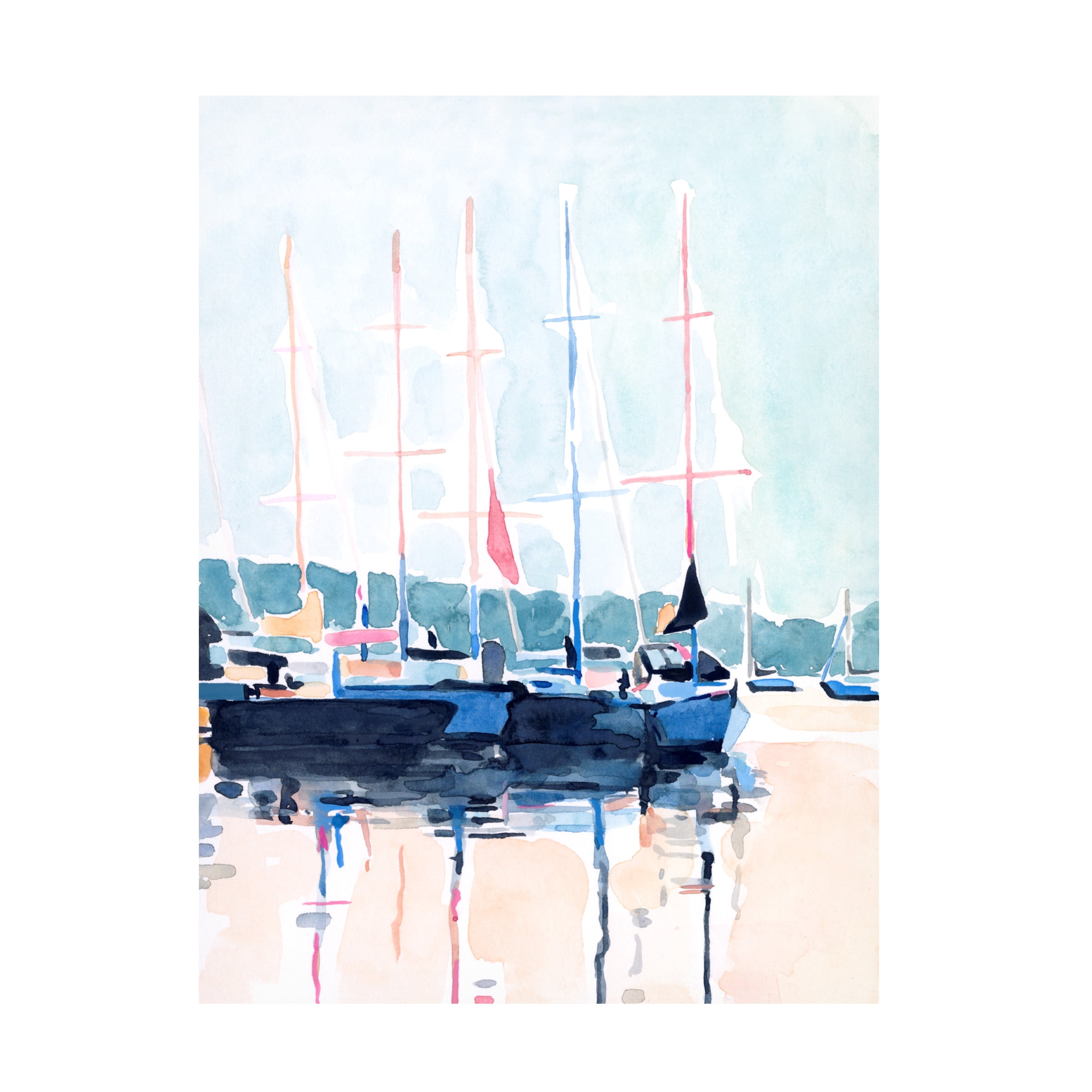 Emma Scarvey 'Watercolor Boat Club I' Canvas Art