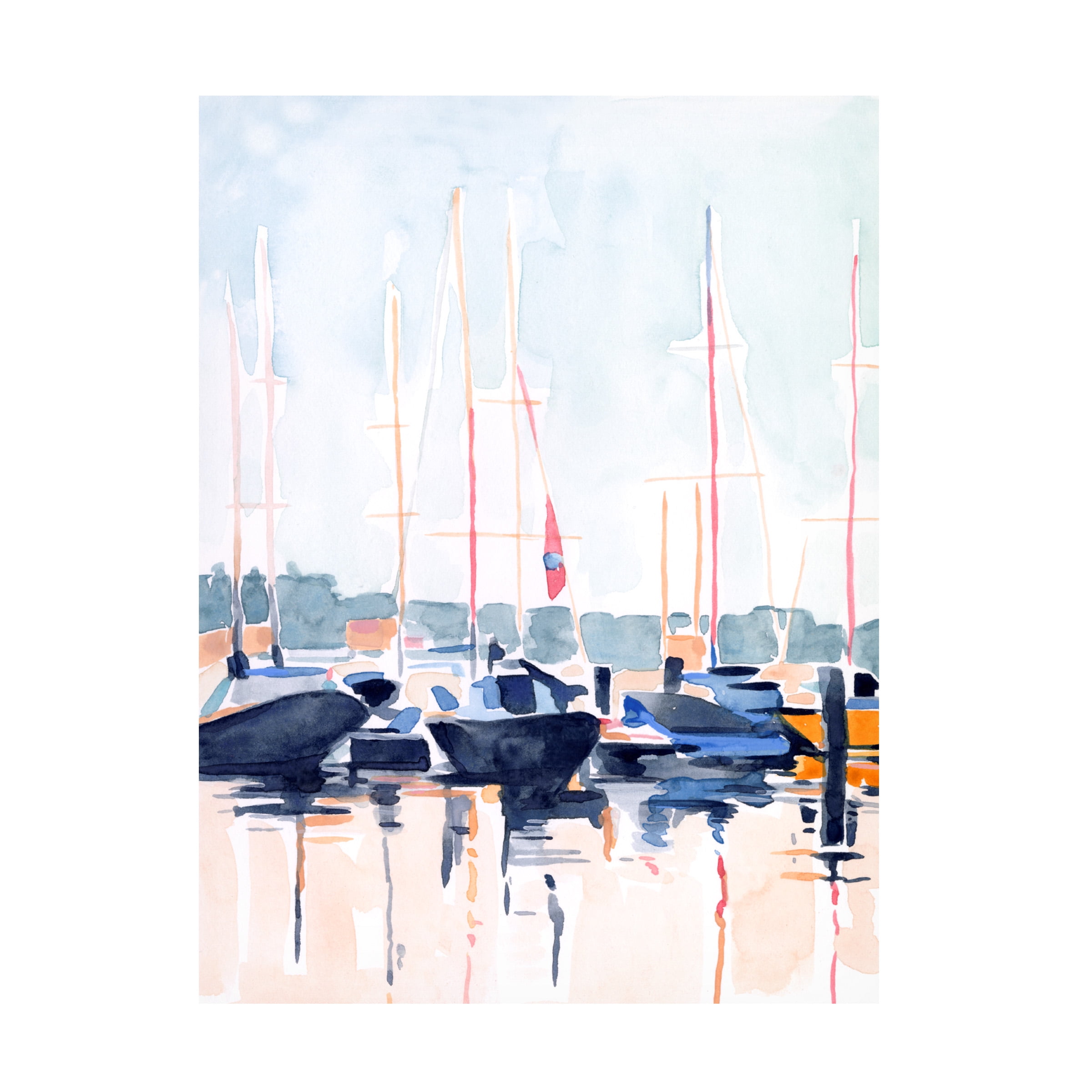 Emma Scarvey 'Watercolor Boat Club II' Canvas Art