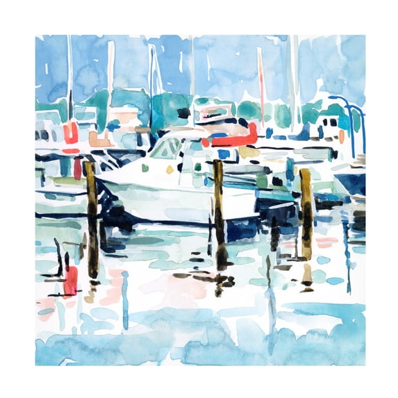 Emma Scarvey 'Watercolor Marina I' Canvas Art