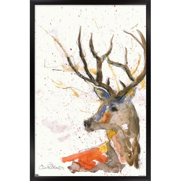 Emma Steel - Deer Wall Poster, 22.375" x 34" Framed