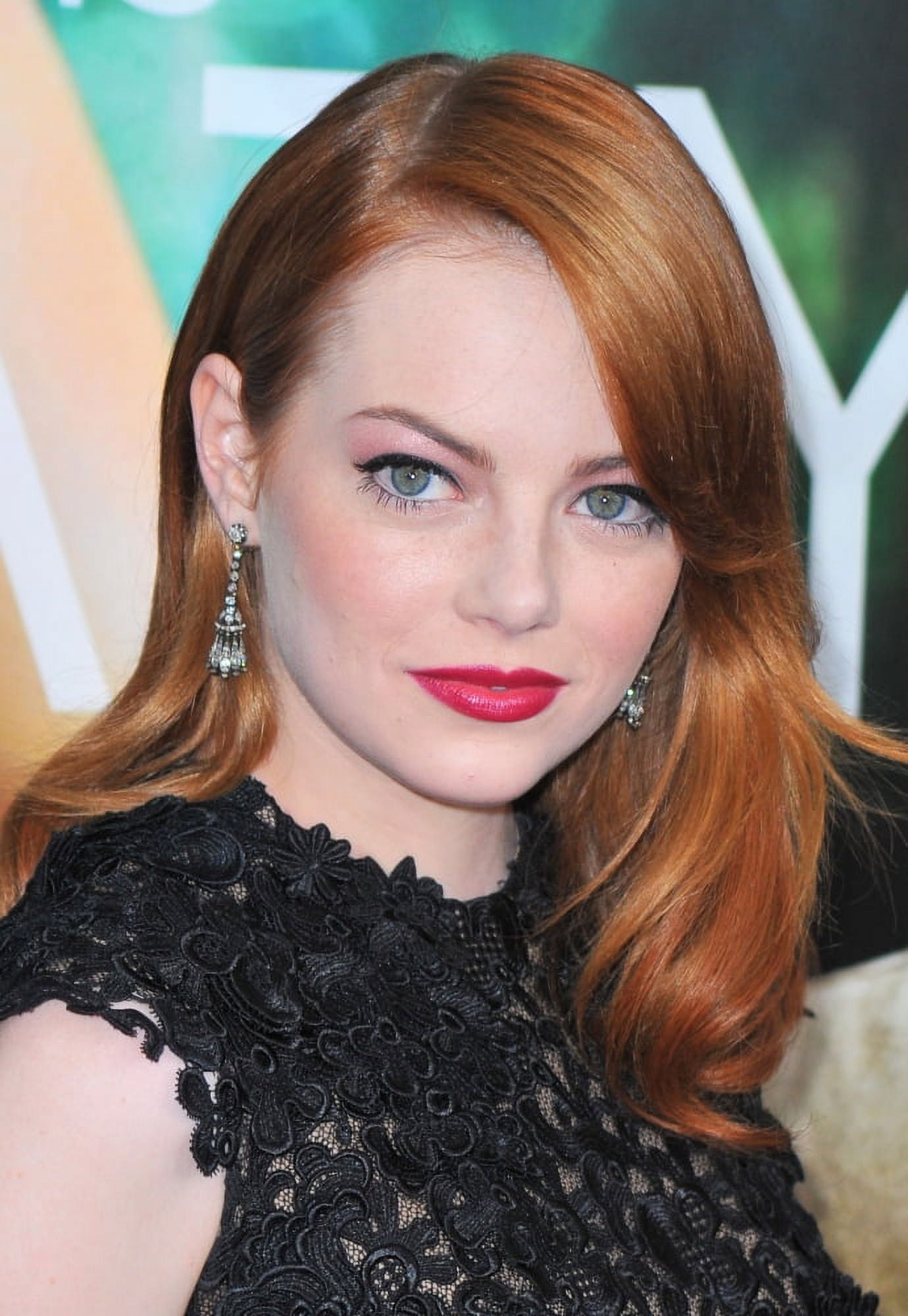 Emma Stone (Wearing Fred Leighton Earrings) At Arrivals For Crazy Canvas Art - (16 x 20)