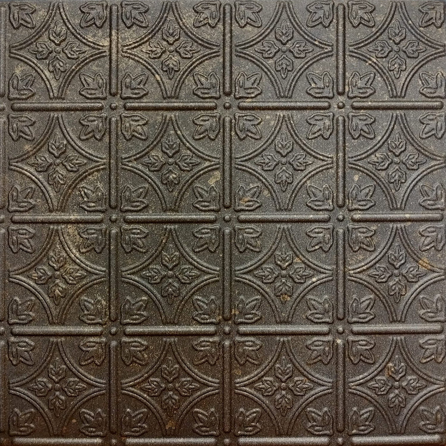 Emma's Flowers Rusted Steel Glue-Up Polystyrene Ceiling Tile