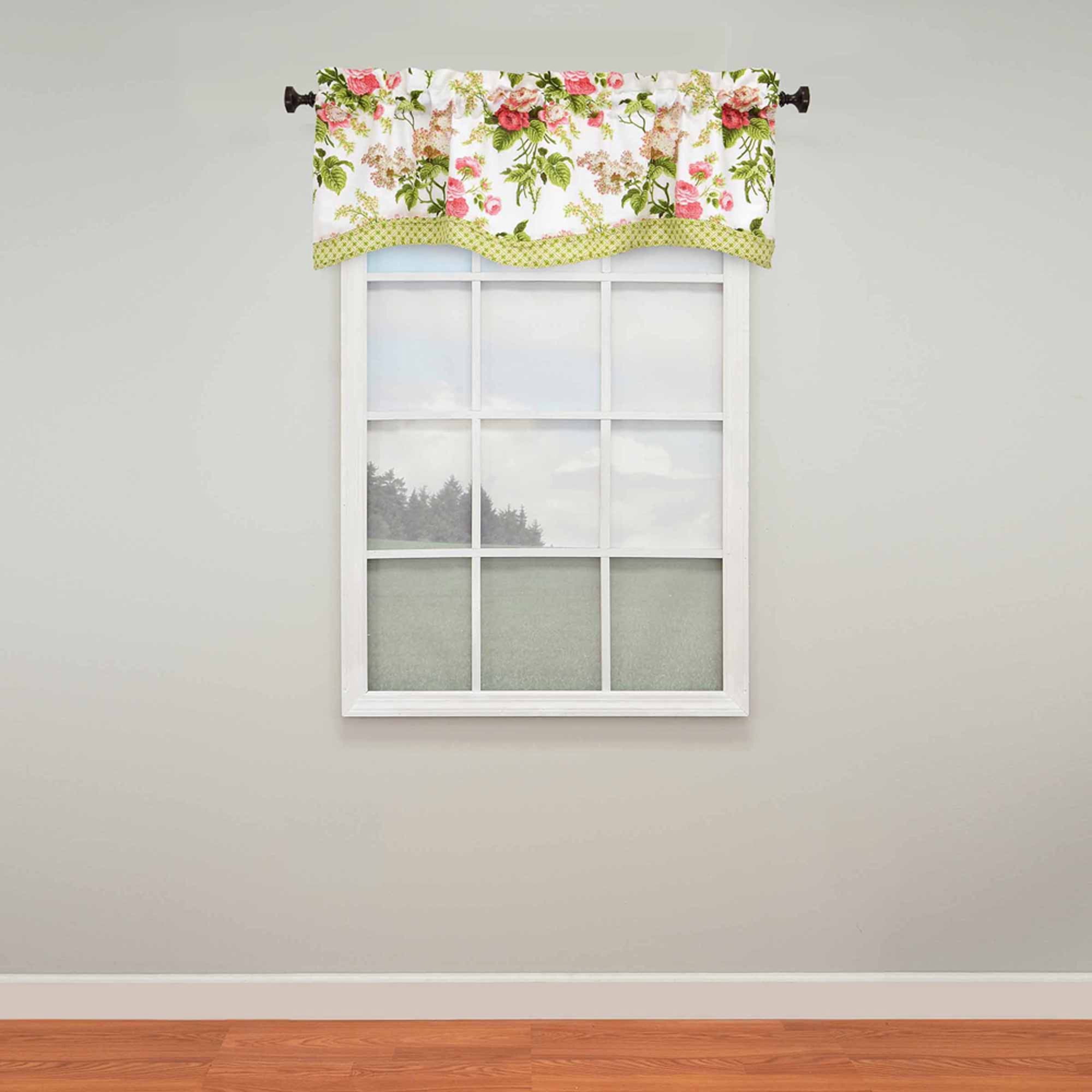 Emma's Garden Floral Cotton Rod Pocket Valance 52'' x 18''