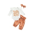 thumbnail image 1 of Emmababy Baby Girl Outfits Clothes Auntie's Bestie Bodysuit Romper Leopard Pants, 1 of 6