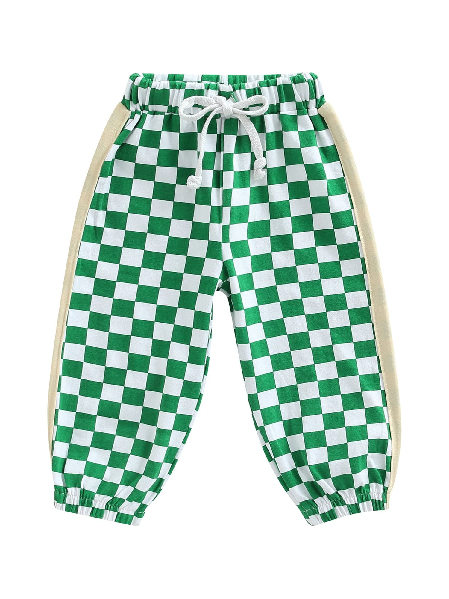 Oneforus Damen Jogginghose Schachbrettmuster - Streetwear Long Pants Slim Fit