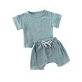thumbnail image 1 of Emmababy Infant Baby Girls Cotton Short Sleeve Top+Button Pants Outfits, 1 of 6