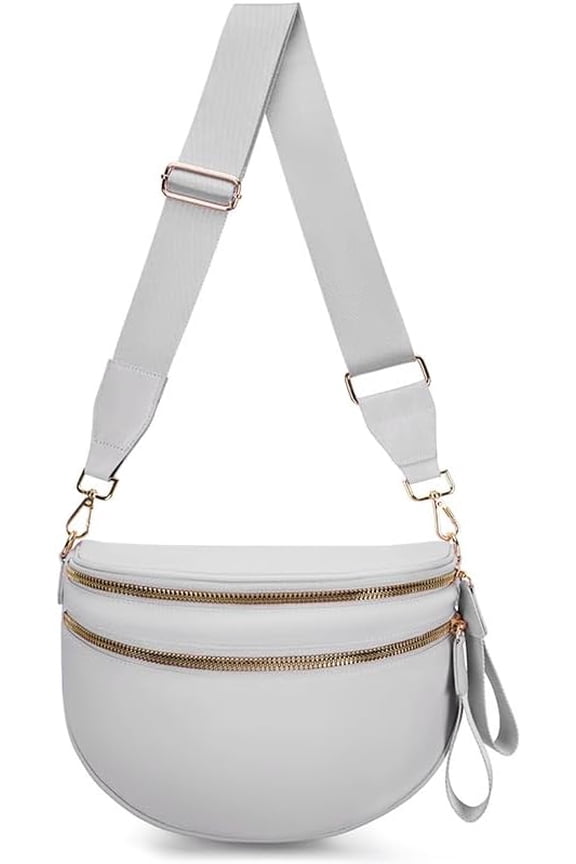 Emmafy Women's Crossbody Bag – Solid Color Nylon Travel Fanny Pack, Waterproof Adjustable Waist Bag with Multiple Compartments, Convertible Crossbody Sling for Women