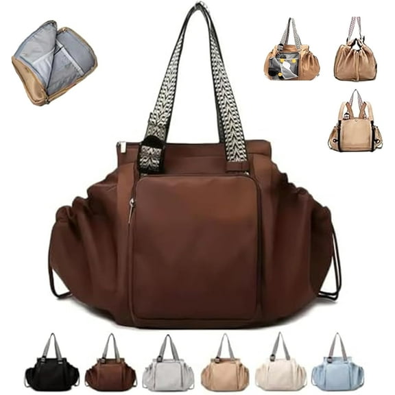 Emmakate Everyday Organizer Bag for Women, Large-Capacity Travel Handbag with 15 Pockets, Multifunctional Carry Tote