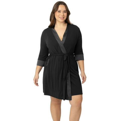 Emmaline Maternity & Nursing Robe Hospital Bag/Delivery Essential (Black, Large, X-Large)