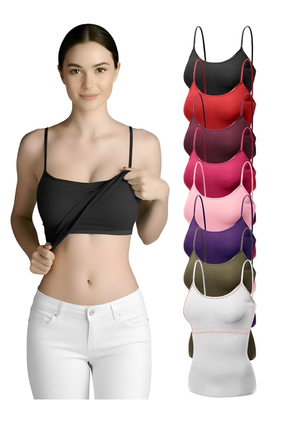 8 Pack Women’s Light Support Stretch Camisoles Autumn Bloom Essentials-M